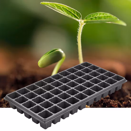 Garden Germination Seed Starter Tray Polystyrene Plastic Rice Seedling Tray Nursery Plug Flower Pot Sprouting Plant Grow Tray